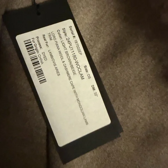 Gorski Loro PLANA WOOL & CASHMERE CAPE WITH MONGOLIAN LAME TRIM - Picture 4 of 5